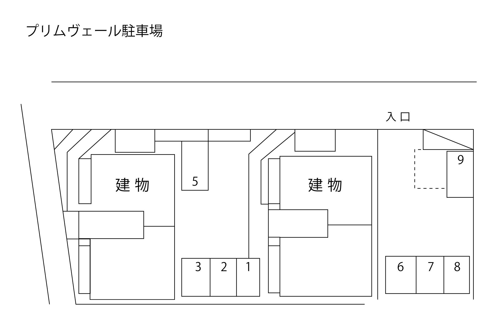 プリムヴェール駐車場の駐車配置図