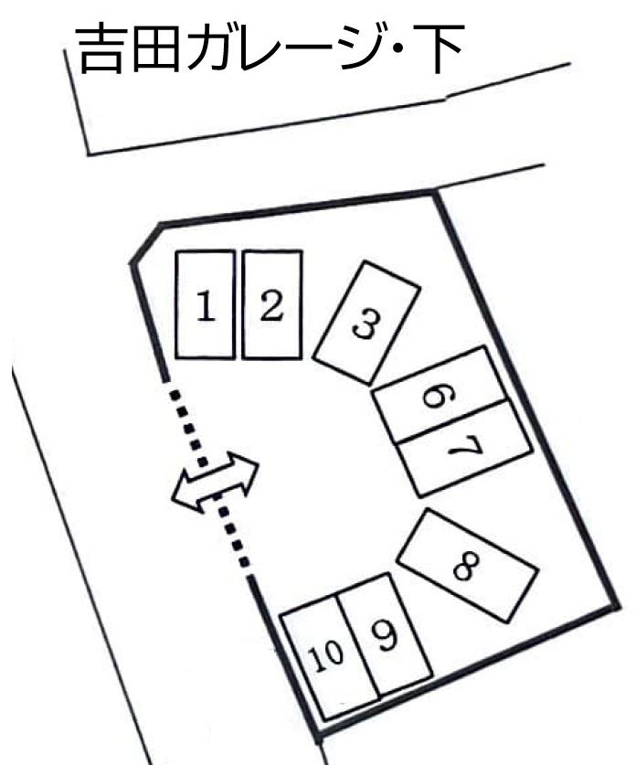 吉田ガレージ・下の駐車配置図