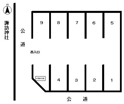 往還通116番　駐車場の駐車配置図