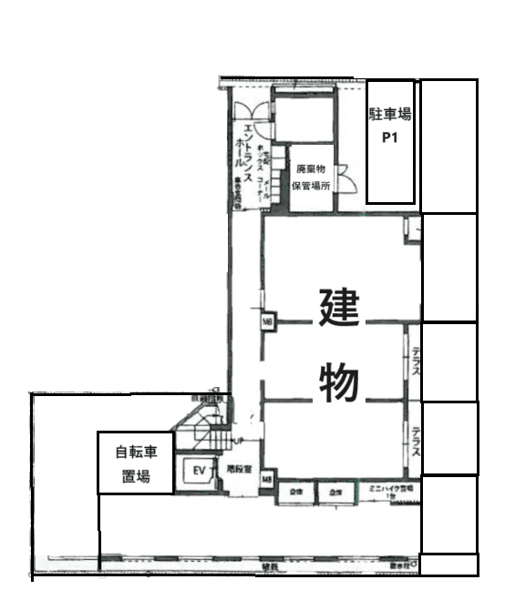 ジーベック旗の台の駐車配置図