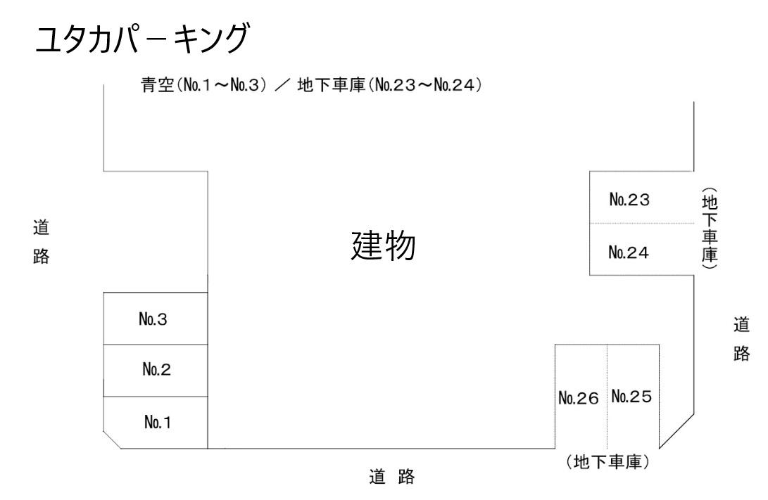 ユタカパ－キングの駐車配置図