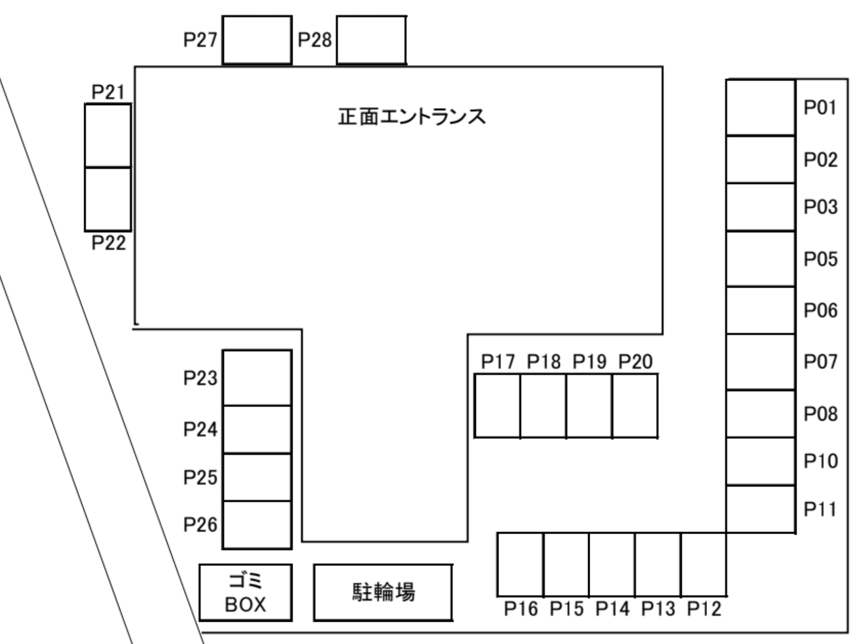 モンセーヌ堀川の駐車配置図