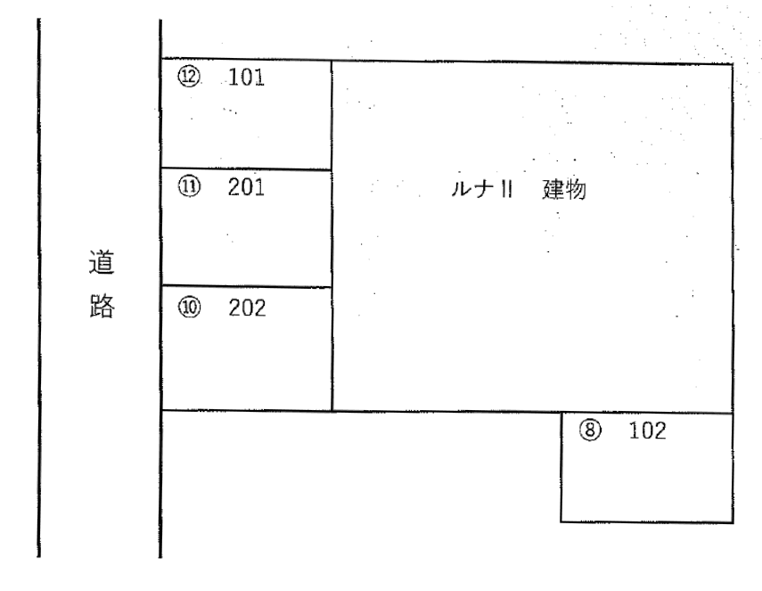ルナⅡ駐車場の駐車配置図