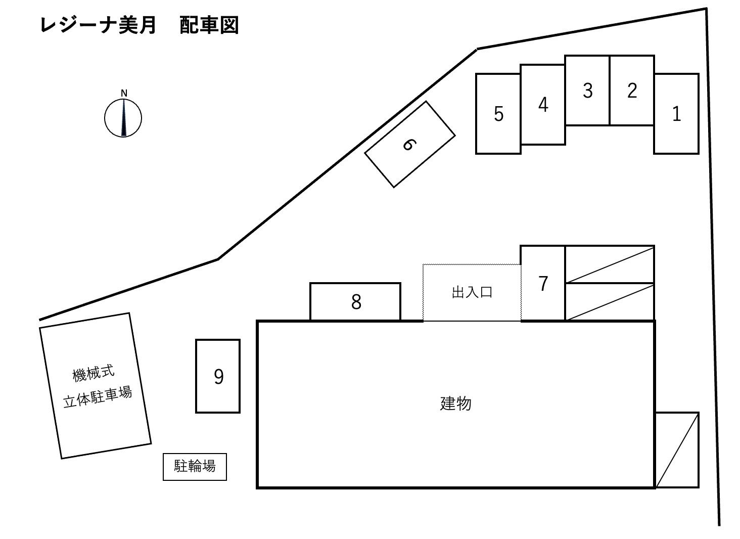 レジーナ美月の駐車配置図