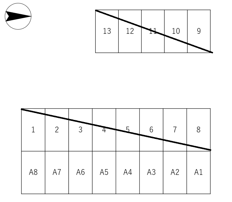 パーク陣屋東の駐車配置図