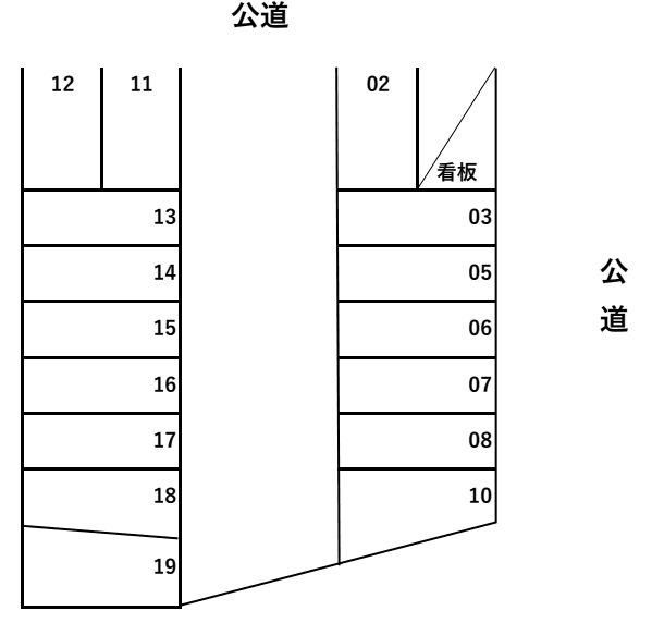 稲熊７丁目駐車場の駐車配置図