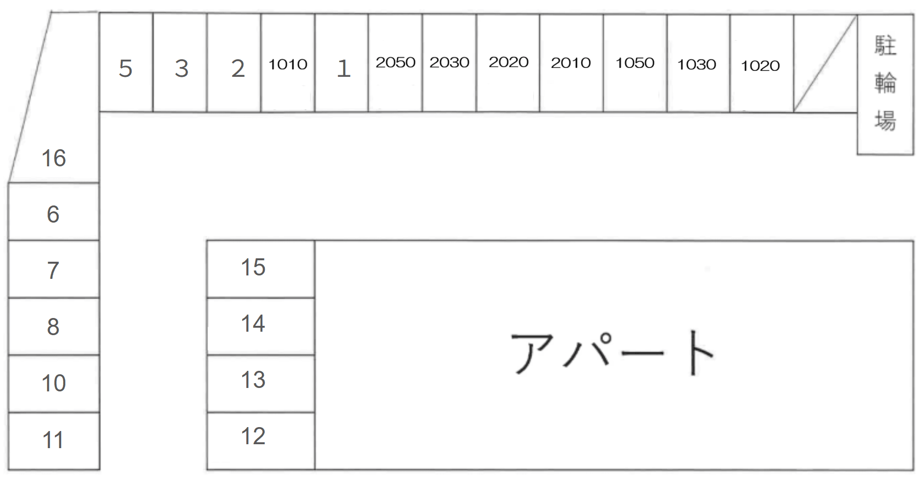 フローレス駐車場の駐車配置図