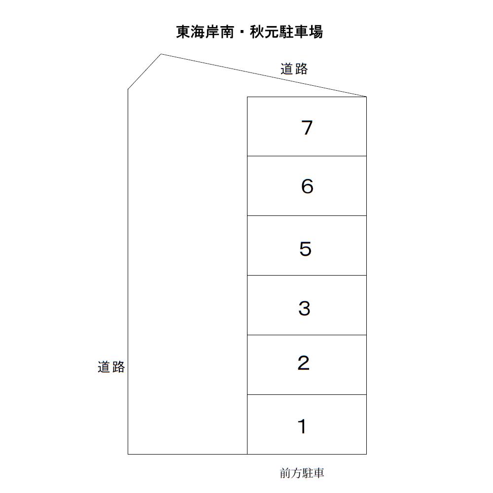 東海岸南・秋元駐車場の駐車配置図