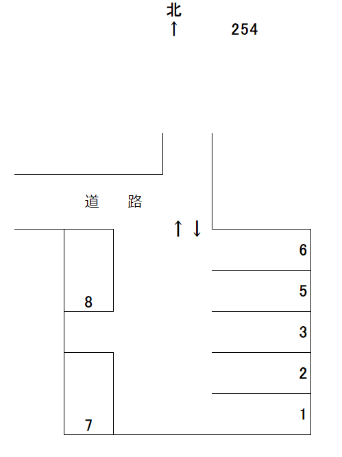 岩倉－254の駐車配置図
