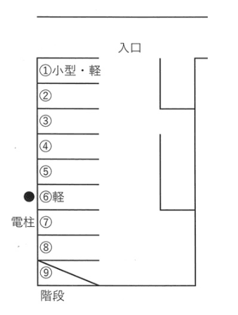 上原パーキングの駐車配置図