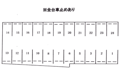 朝日町セブンパーキングの駐車配置図