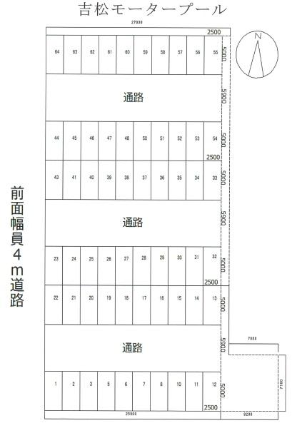 吉松モータープールの駐車配置図