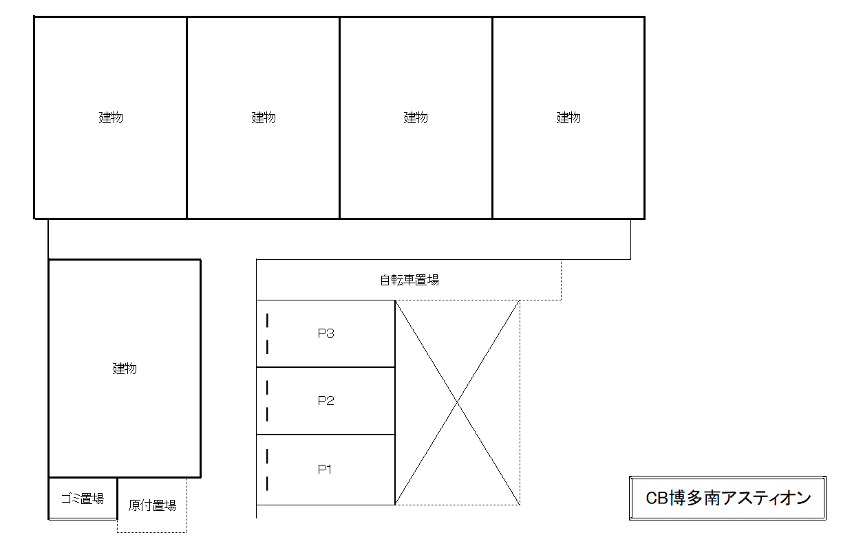 CB博多南ｱｽﾃｨｵﾝの駐車配置図