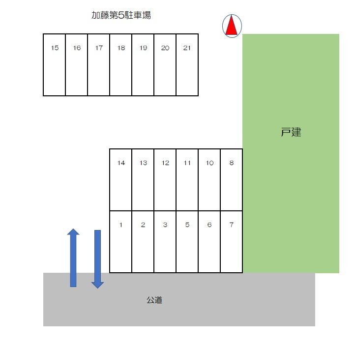 加藤第五駐車場の駐車配置図