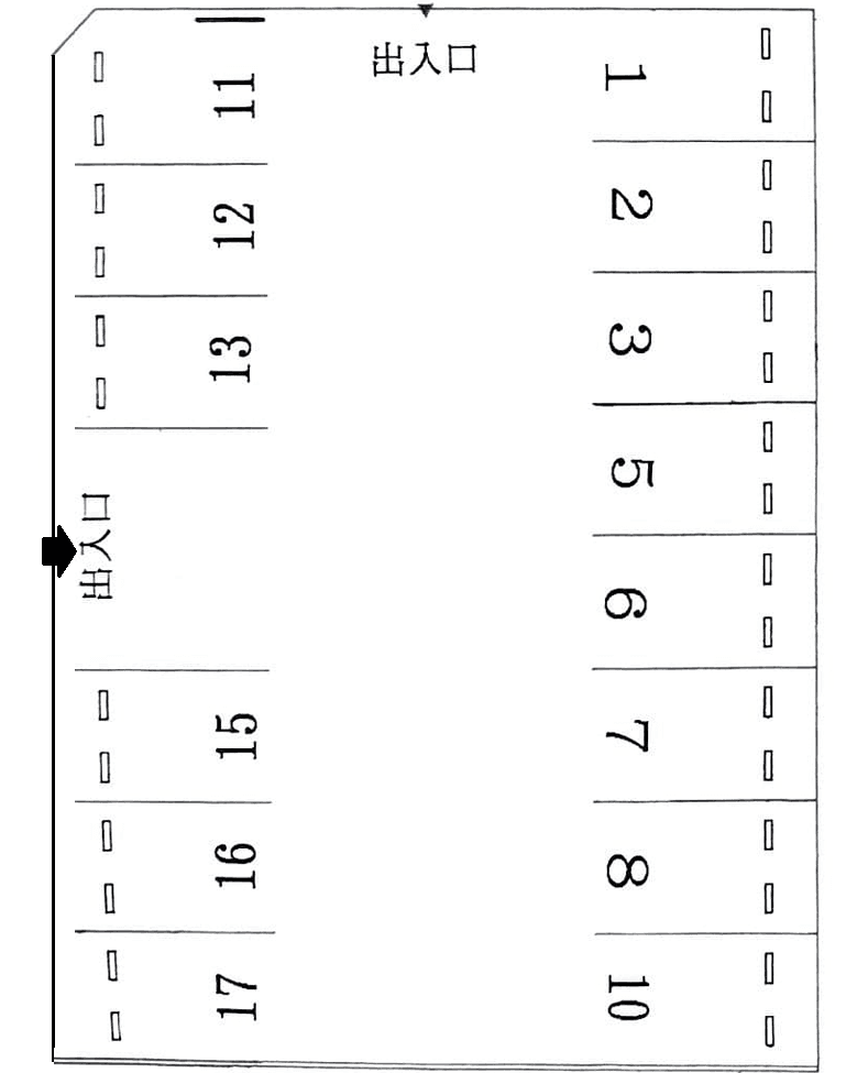 吉本パーキングの駐車配置図