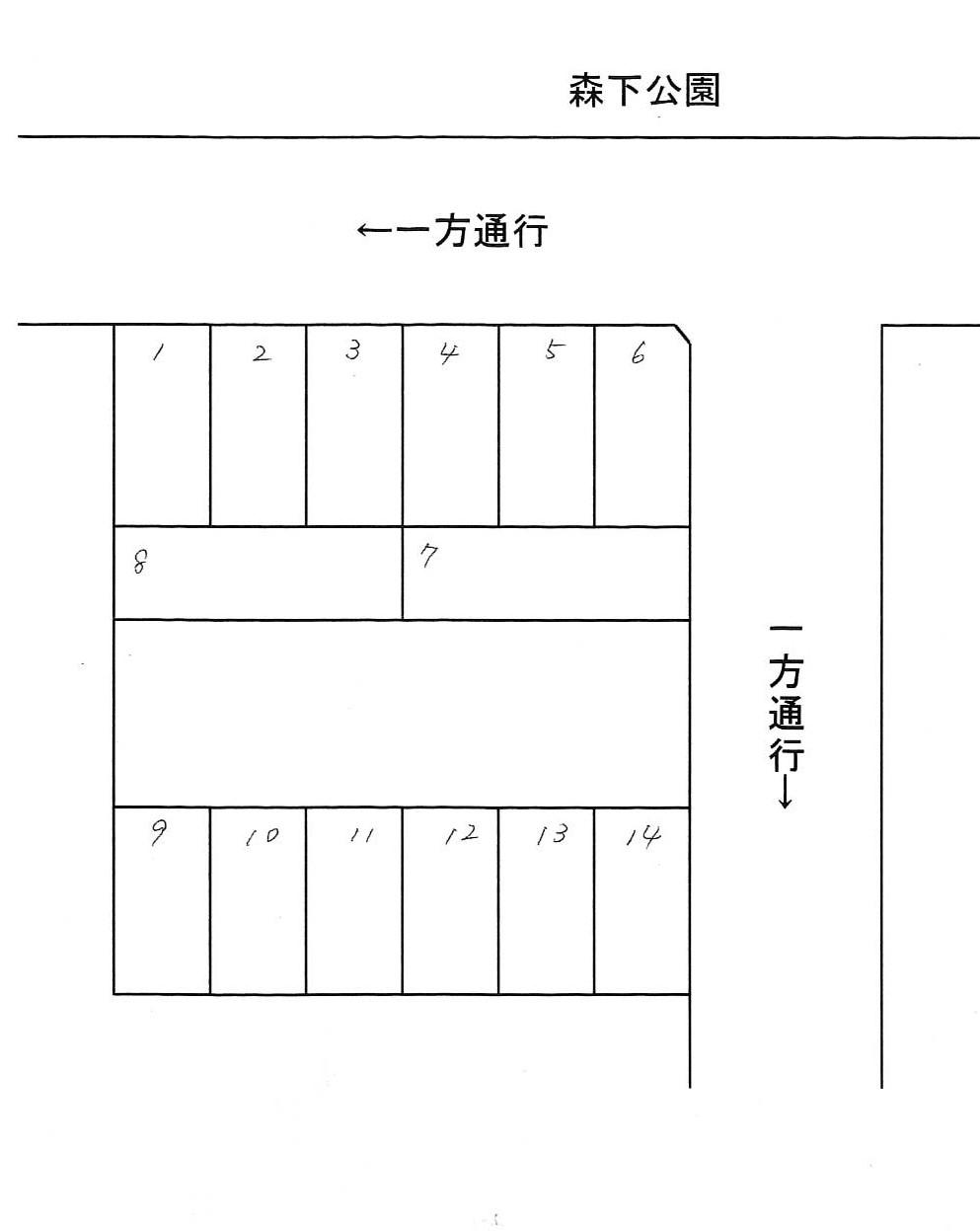 岡村ガレージの駐車配置図