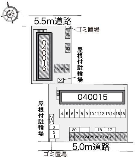 カーサＢ(40016)の駐車配置図