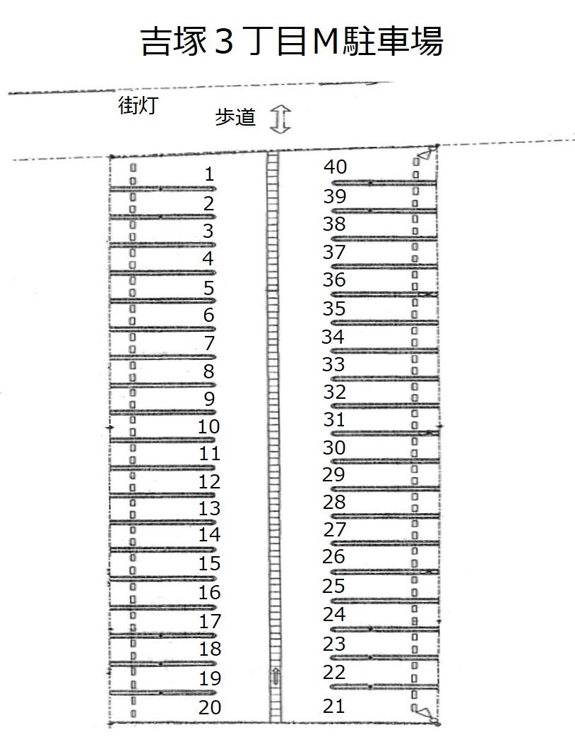 吉塚３丁目Ｍ駐車場の駐車配置図