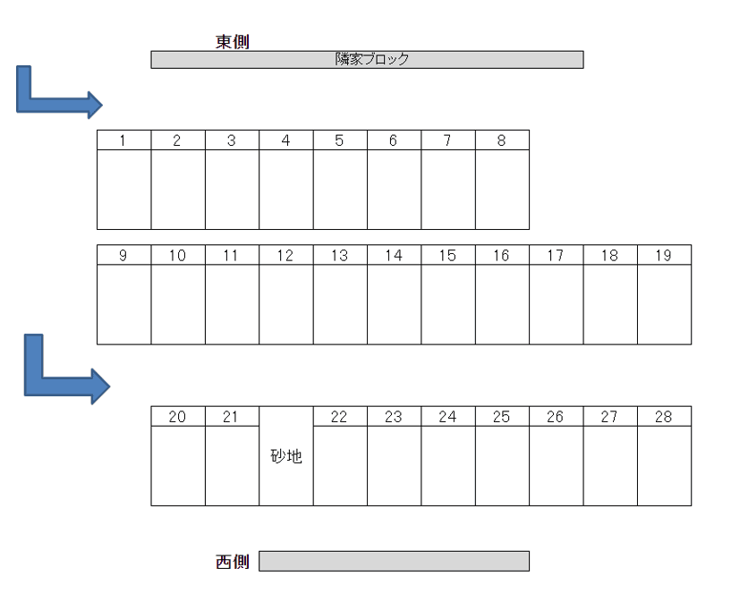 城南第1パーキングの駐車配置図