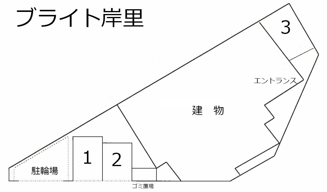 ブライト岸里駐車場の駐車配置図