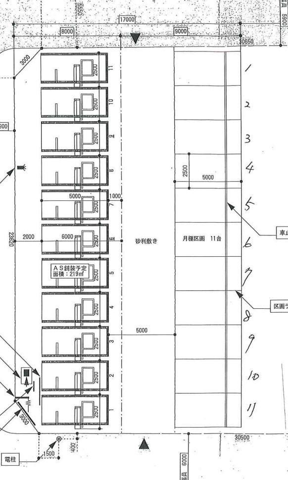 金子佐野駐車場の駐車配置図