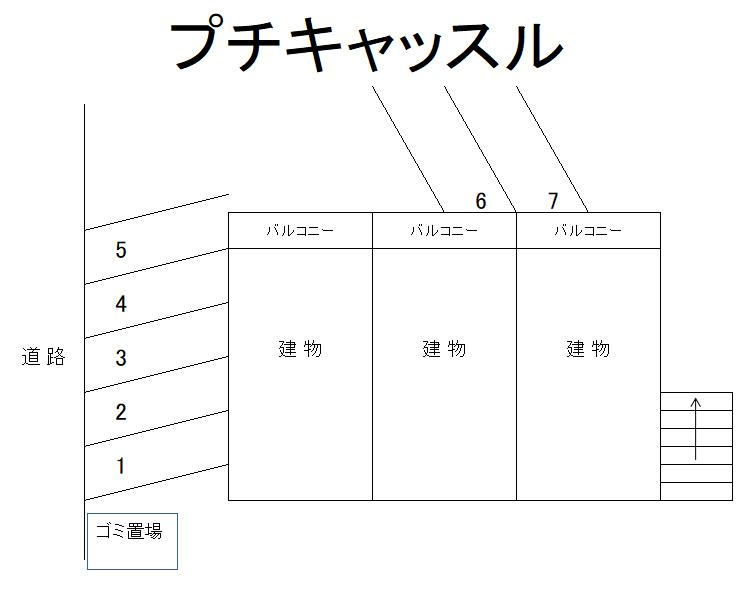 プチキャッスル (S)の駐車配置図