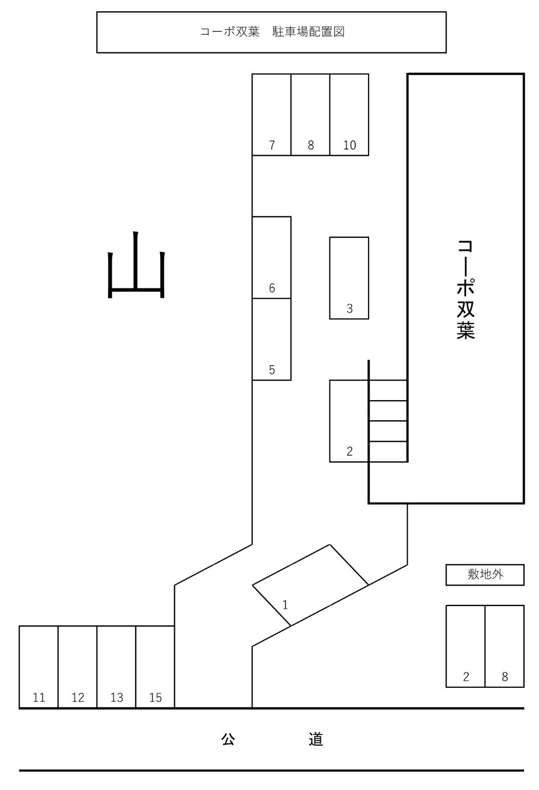 コーポ双葉の駐車配置図