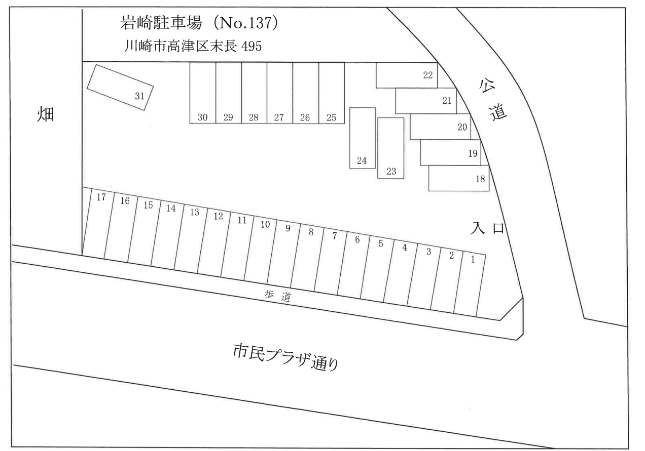 岩崎駐車場の駐車配置図