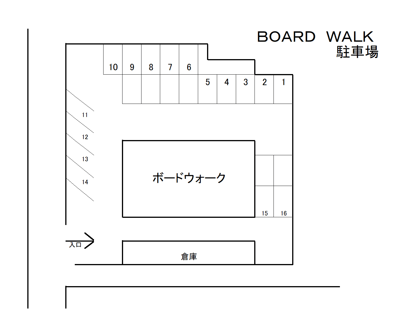 BOARDWALK駐車場の駐車配置図