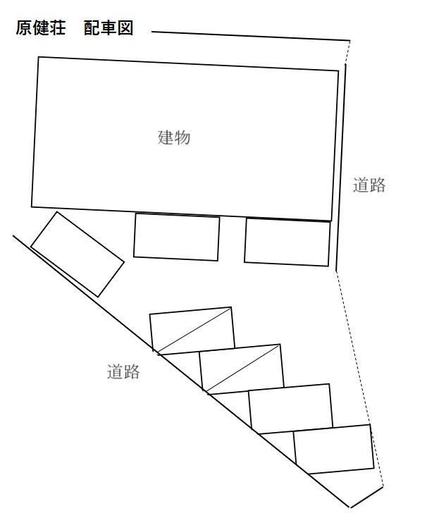 原健荘付随駐車場の駐車配置図