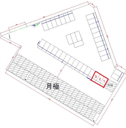 内宿駅前の駐車配置図