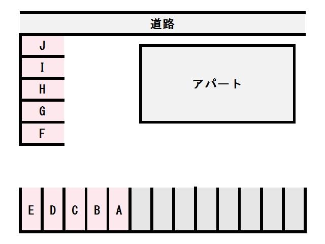 藤阿久町(ﾅｶﾞｸﾗ様)駐車場の駐車配置図