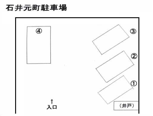石井元町第３駐車場の駐車配置図