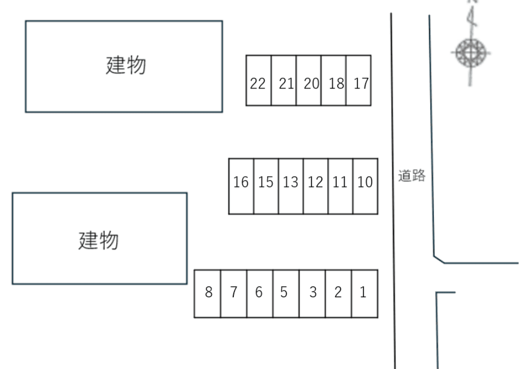 クリスタルＡＢ別駐車場の駐車配置図