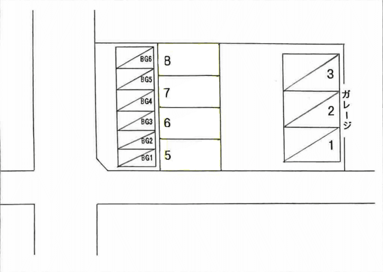 スマイルガレージ100号Pの駐車配置図