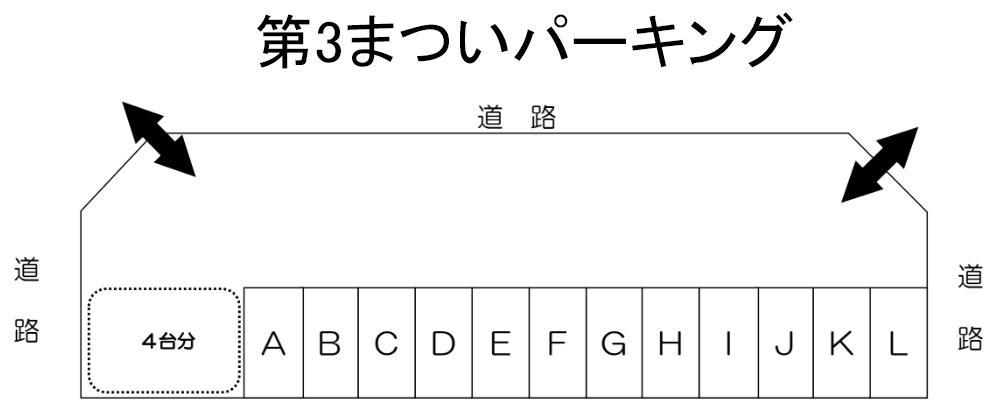 第3まついパーキングの駐車配置図
