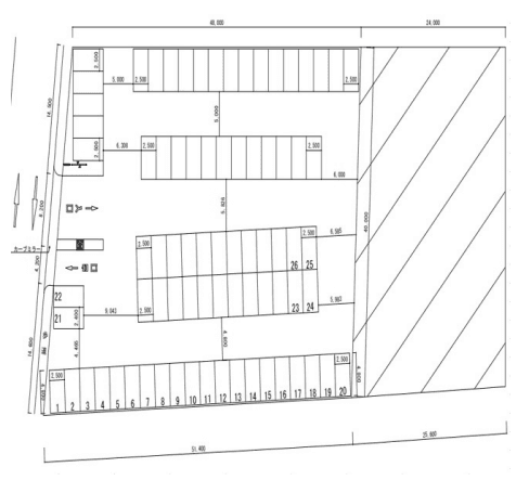 門真東田町駐車場の駐車配置図