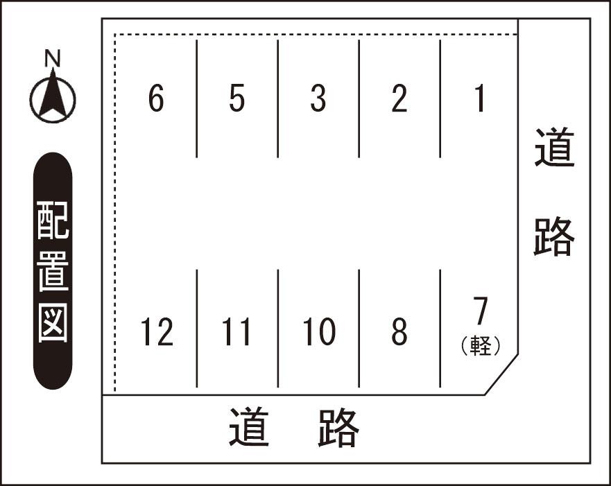 松本ＧＭパーキングの駐車配置図