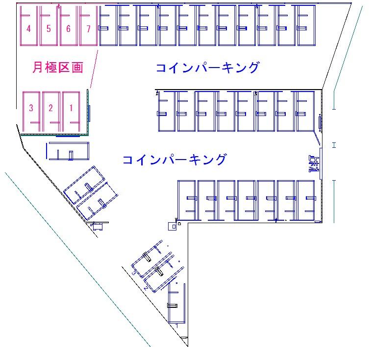コムパーク北八王子月極駐車場の駐車配置図
