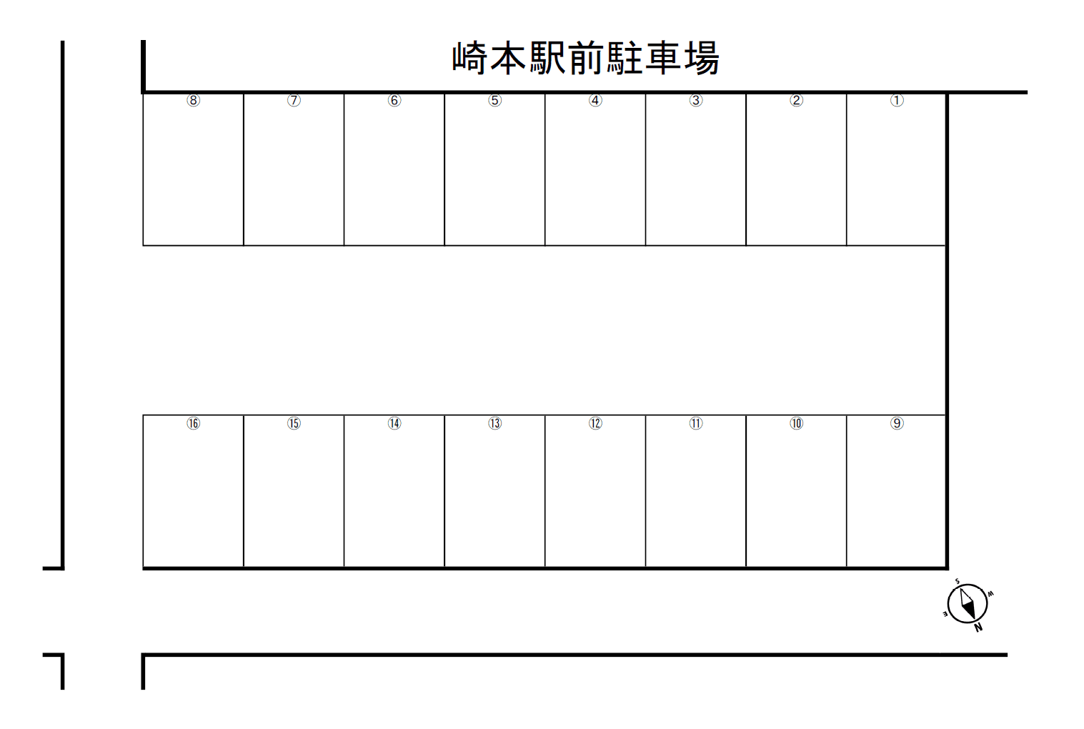崎本駅前駐車場の駐車配置図