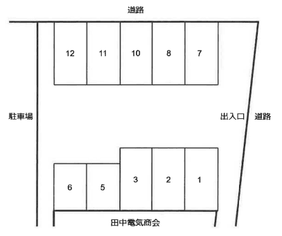 ホーム不動産ガレージ4の駐車配置図