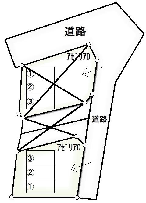 ｱｾﾞﾘｱ・C駐車場の駐車配置図