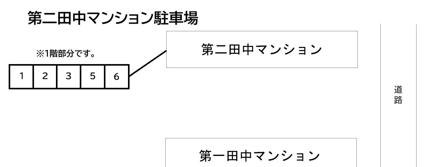 第二田中マンション駐車場の駐車配置図
