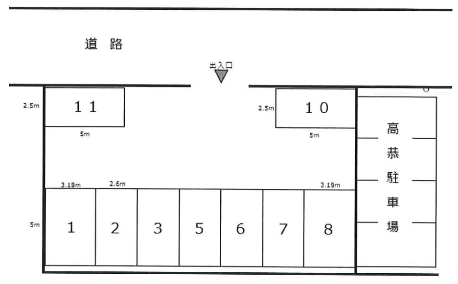 宮戸４丁目ＹＴＳ駐車場の駐車配置図