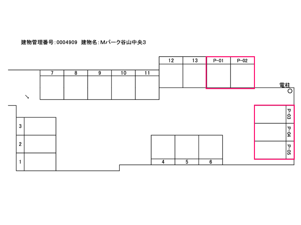 Ｍパーク谷山中央３の駐車配置図