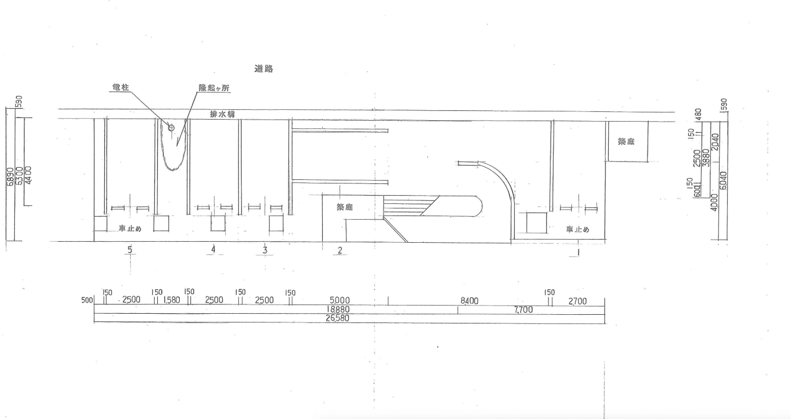 鴨川駐車場の駐車配置図