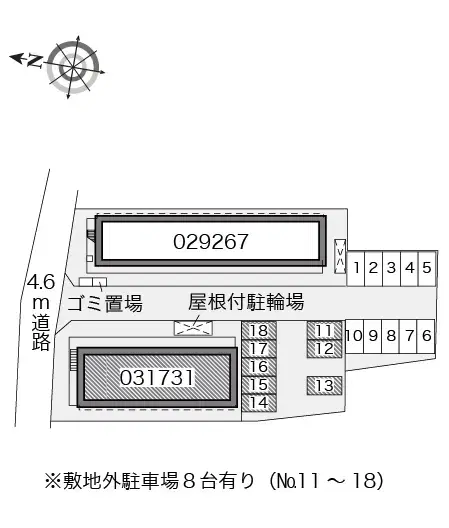 ｂｅｌ ｓｕｏｎｏⅡ(31731)　敷地外駐車場の駐車配置図