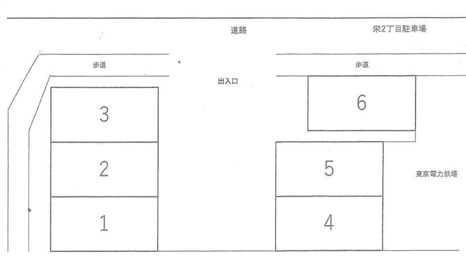 栄２丁目駐車場の駐車配置図