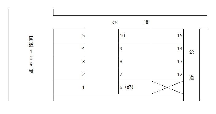 北原駐車場の駐車配置図