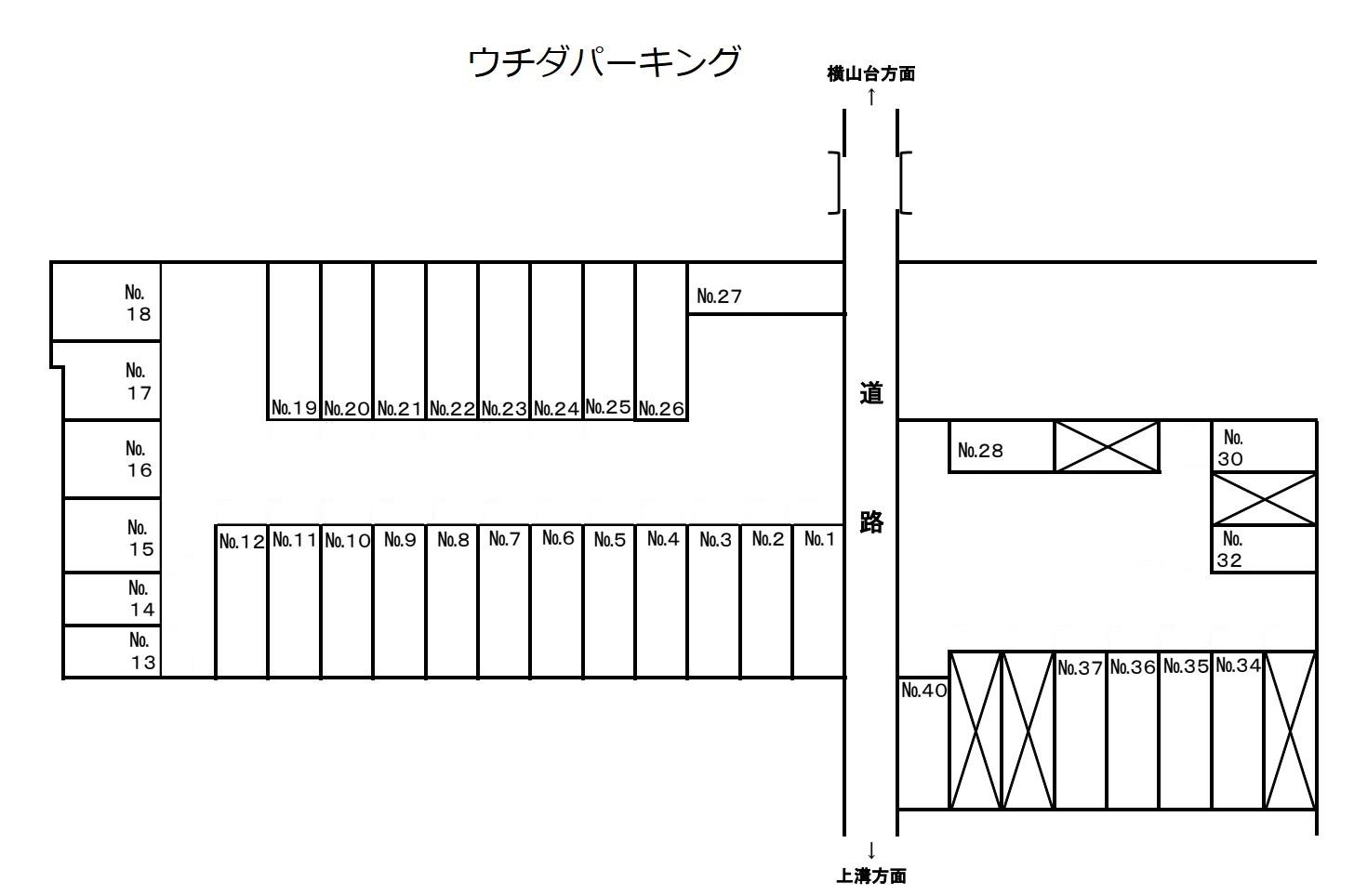 ウチダパーキングの駐車配置図